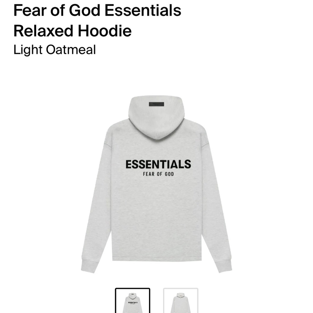 light oatmeal essentials hoodie men’s XS